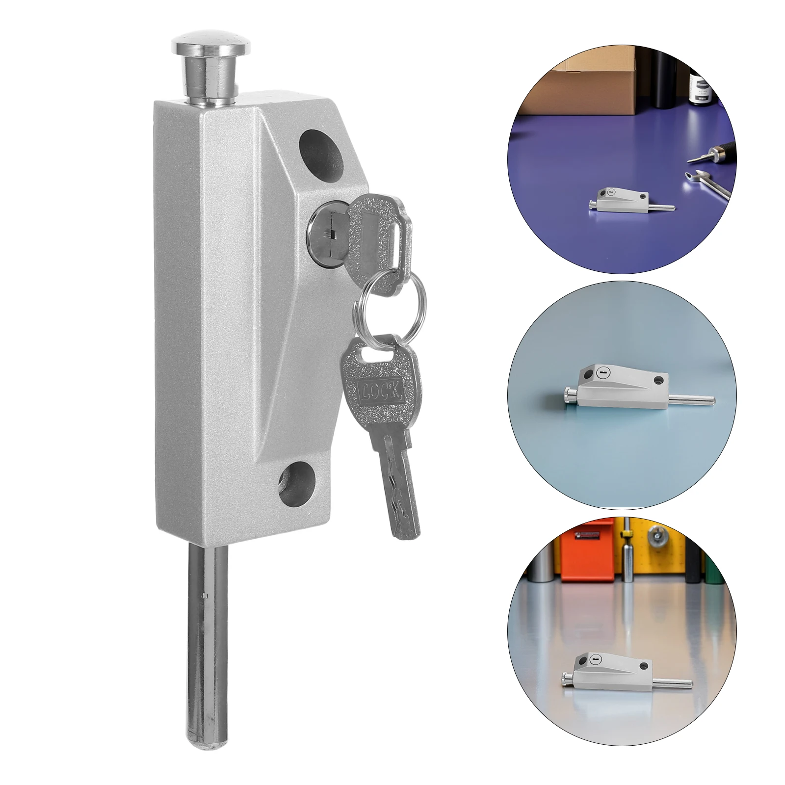 

1 Set Aluminum Alloy Rotating Latch Lock Sliding Door Lock Replacement Spring Bolt Door Closure Floor Insert Locking System
