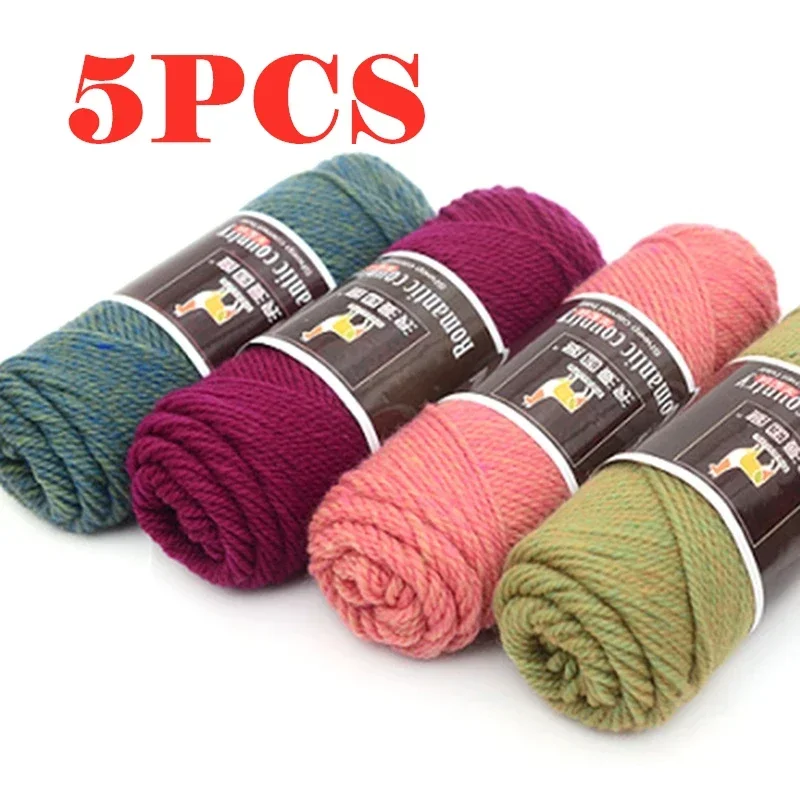 Colorful Thick Wool Yarn for Hand Knitting, Alpaca Wool Thread, Baby Knitting Work, 500g per Lot