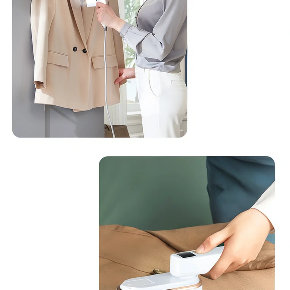Handheld Steamer For Clothes Folding Steam Iron Portable Fabric Wrinkle Remover Digital Control Three Temperature Modes