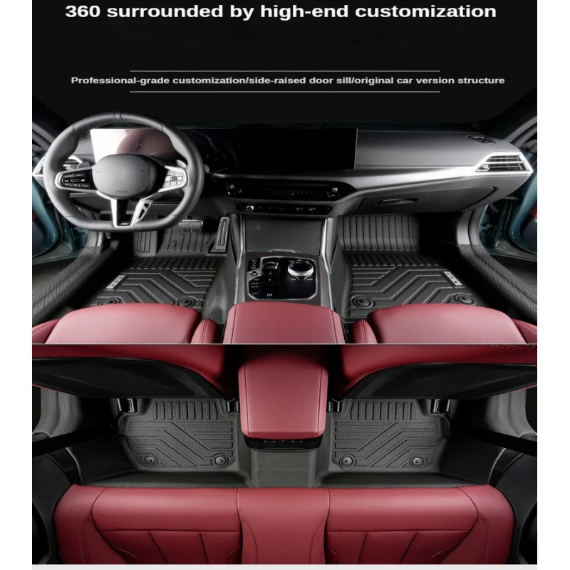 TPE Floor Mats for BMW 4 Series 2021-2024 G22/G23/G26 i4 M50 2/4Dr Waterproof Anti-Slip Custom Fit All-Weather Full Coverage