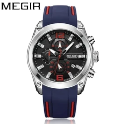 Megir 2063 Men's Quartz Watches Luxury Chronograph Date Waterproof Wristwatch Top Brand Sports Watch for Male Relogios Masculino