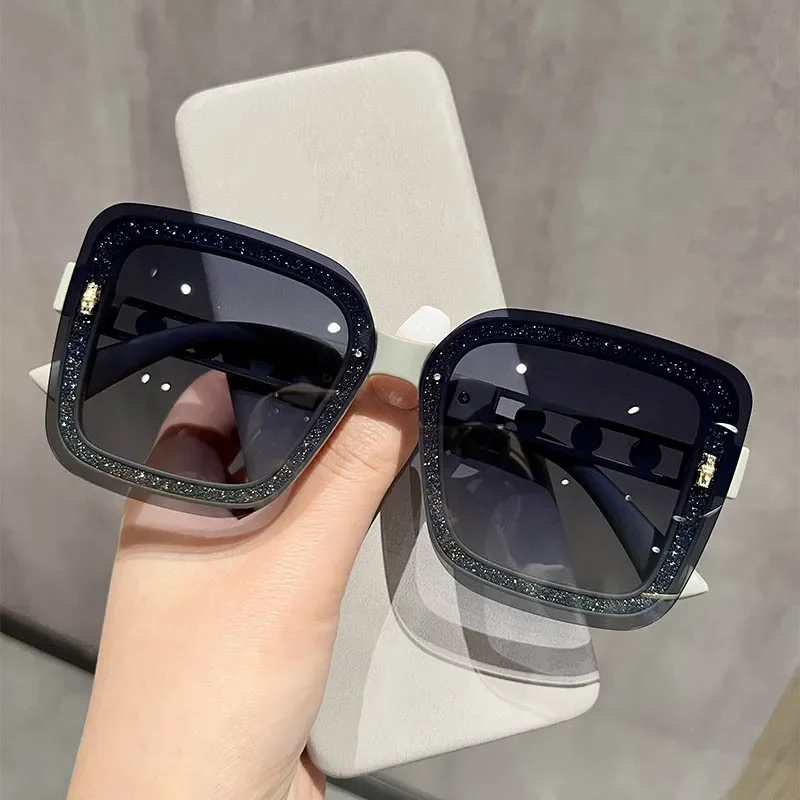 2024 Ins New Classic Rimless Polarized Sunglasses Women Textured Eyewear Ladies Gradient Sun Glasses Oculos Sol Feminino UV400