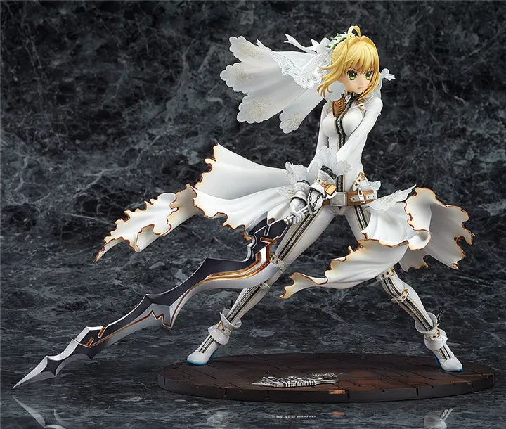 

28Cm beautiful woman Fate/EXTRA CCCSaberBride 3rd Generation Nero Wedding Dress Seba Doll Figure Model Gift