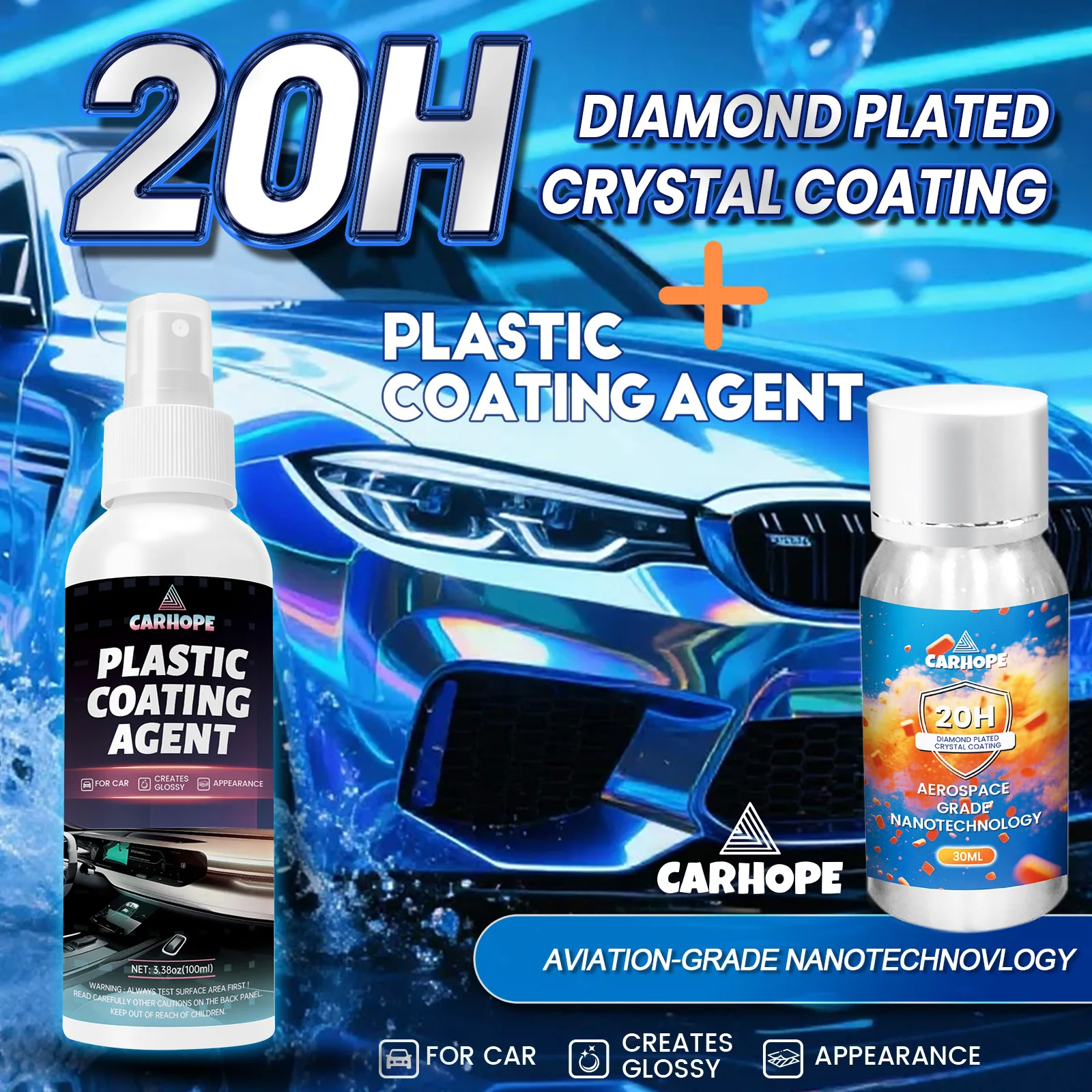 

Комплект для восстановления алмазного покрытия и пластика 20H — полная защита поверхности автомобиля и блеск с более высокой твердостью