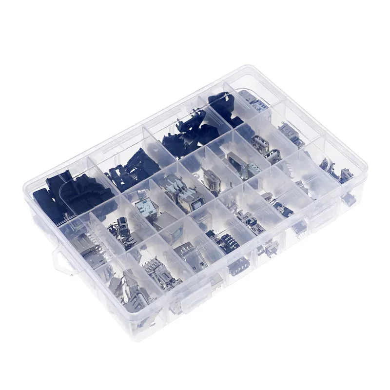 119 قطعة/مجموعة مجموعة موصل مقبس USB مايكرو USB ذكر أنثى مع مجموعة متنوعة من البلاستيك #3