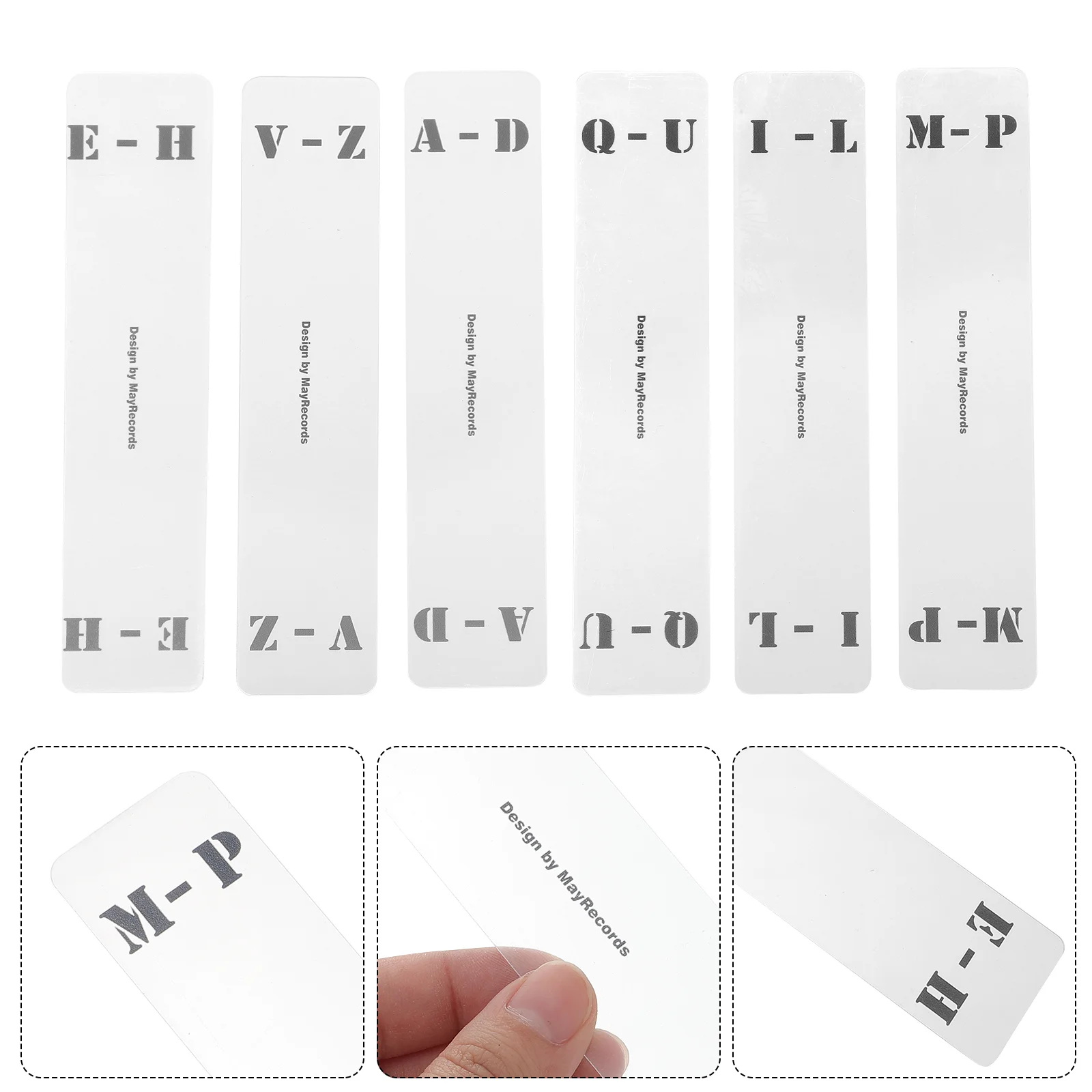 6 Pcs Record Sorting Card Horizontal Label Divider Index for CD Acrylic Professional Category A-Z