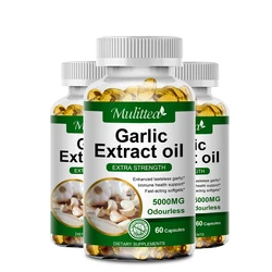 Mulittea Garlic Capsules 5000Mg for Lowering Cholesterol Immune and Protect Cardiovascular Odorless Cellular Detox