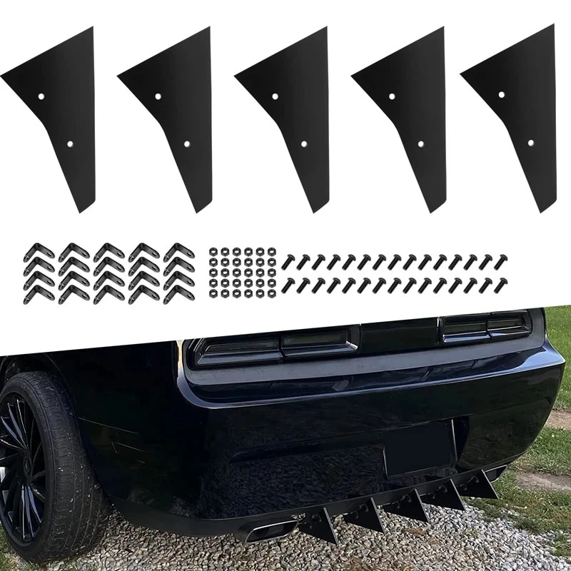 

TENG MILE 5pcs/set Rear Diffuser Kit V2 5 Piece Fits for Dodge Challenger Hellcat SXT SRT RT 2009-2014 Car Accessories