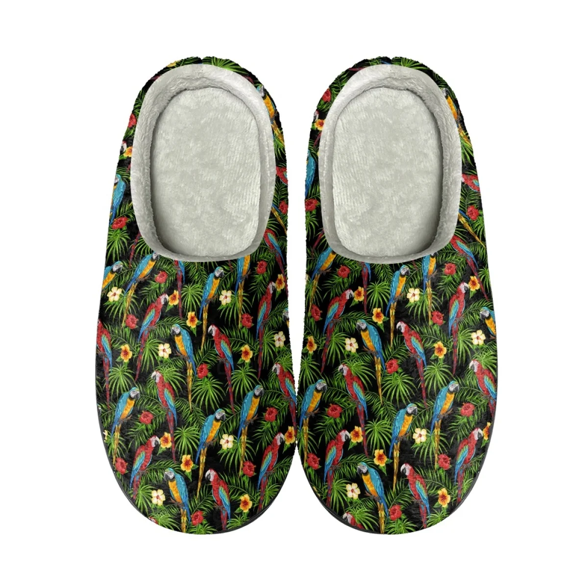 Tropische Papegaai Patroon Autumu Winter Thuis Schoeisel Casual Anti-Slip Warme Slippers Dropshipping Comfortabele Katoenen Schoenen Voor Dames