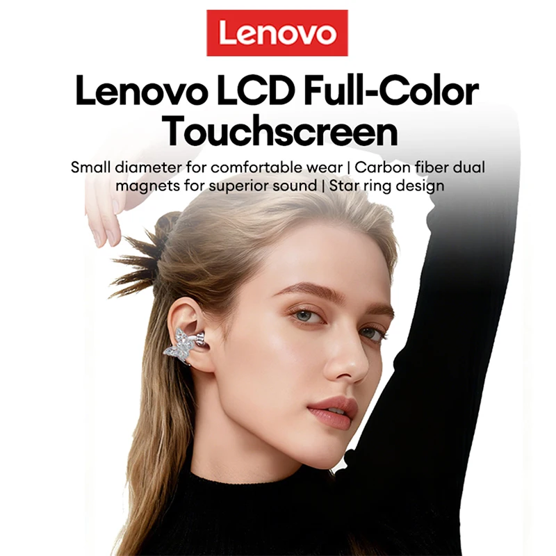 

Оригинальные беспроводные наушники Lenovo RS105 Bluetooth с умным дисплеем, открытые, с клипсой на ухо, с шумоподавлением, спортивные, подарок