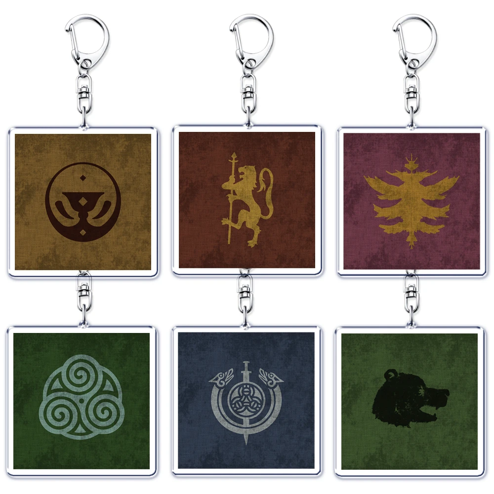 Hot Game Pennant Keychains for Women Accessories Bag Mount Blade Emblem Keyrings Jewelry Friends Fans Gaming Gifts