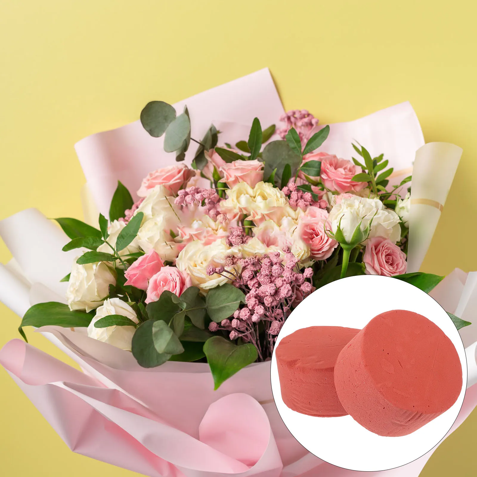 

2pcs Round Floral Blocks For Flower Arrangement Supplies Fresh Artificial Flowers Diy Home Wedding Decor Floral Bases Garden