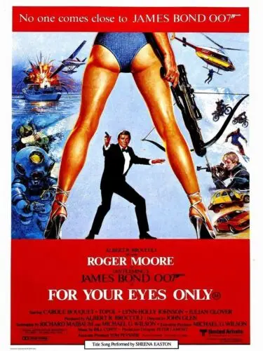 1 pcs,James Bond For Your Eyes Only film advert Retro Metal Plaque Vintage sign a4