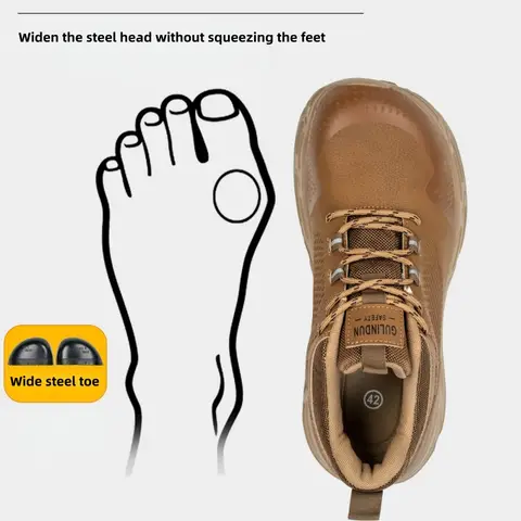 Boots Wide Toe Work Safety Shoes Men Women Puncture-Proof Steel Toe Shoes Lightweight Work Sneakers Security Protection Safety Boots