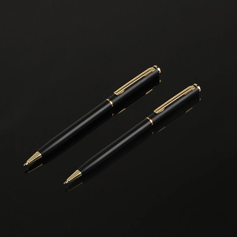 Customize Gold Color Text Ballpoint Pen Carving Metal Stationery Supplies School Office Accessories Writing Teacher 2025 Cheap