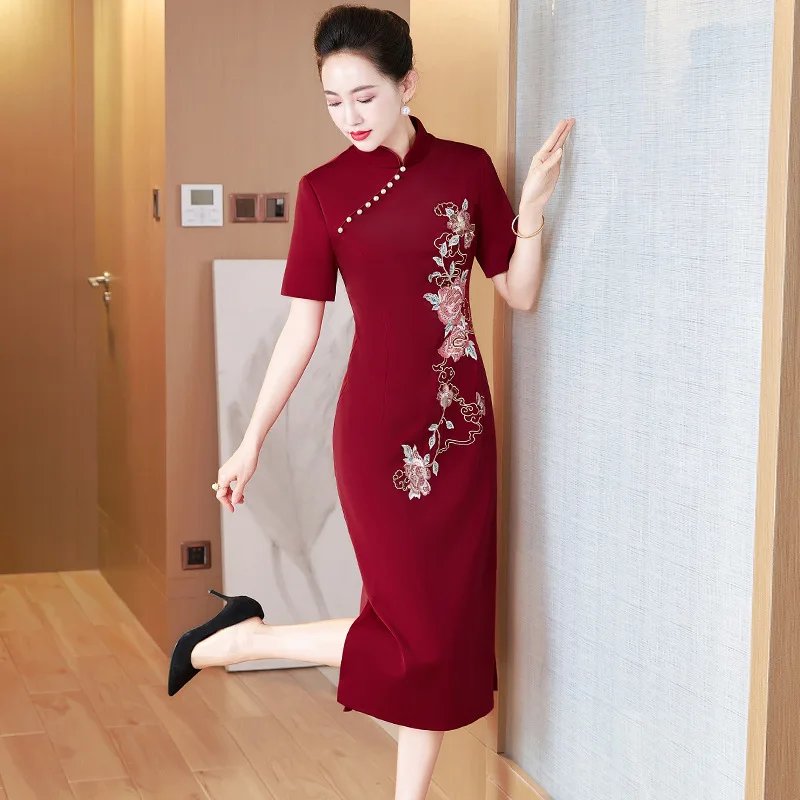 Yourqipao 2024 Chinese Improved Cheongsam Mother Of The Bride Wedding Guest Dress Women Qipao Prom Gowns