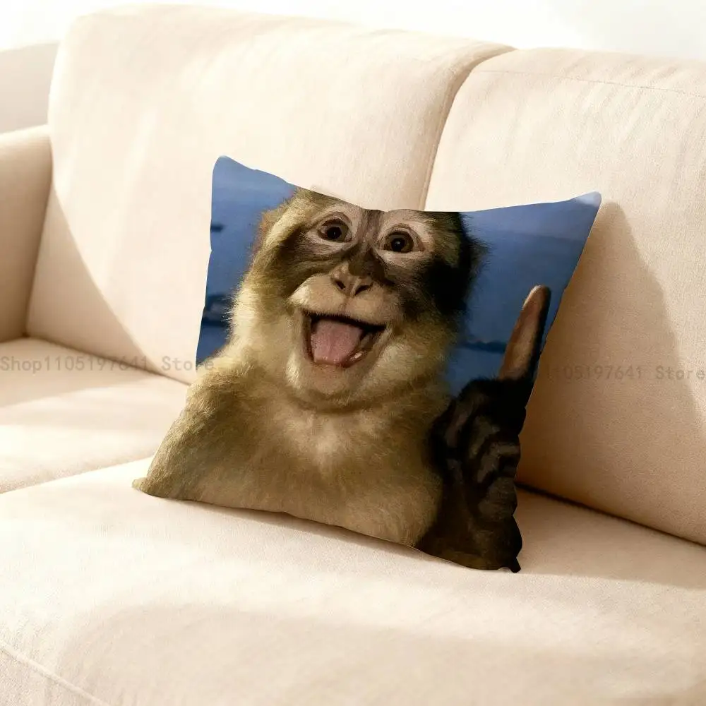 

Funny Cute Monkey Emoji Pillow Case For Sofa Decor Car Office Room Printing Cushion Cover Decorations and Protector