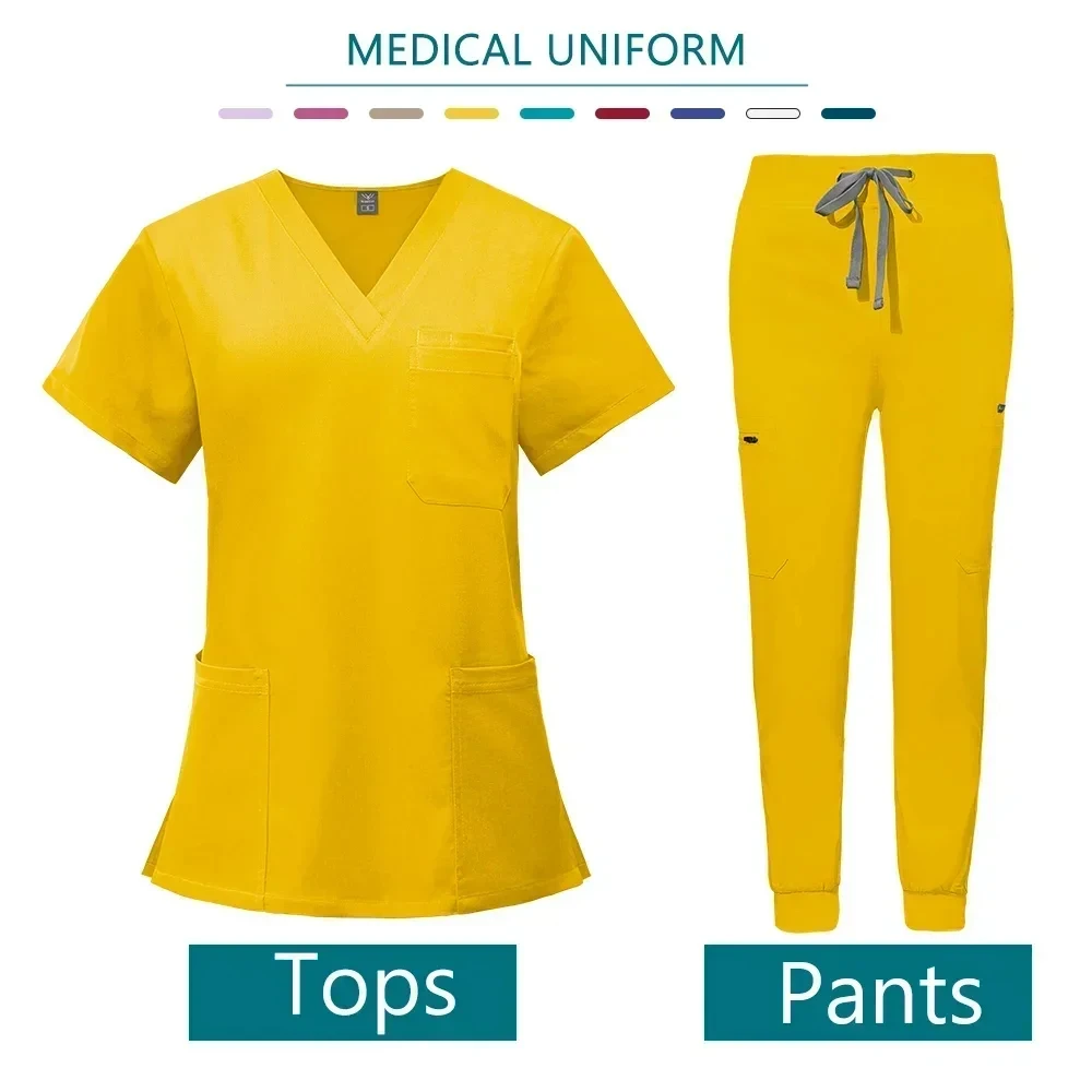 Uniformes Médicos do Hospital das mulheres, Scrubs Conjuntos, Médicos Enfermeiros Acessórios, Clínica Dentária, Salão de beleza, Spa Workwear Suit, Alta qualidade