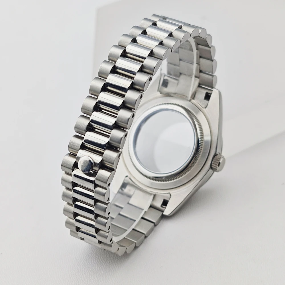 High quality M8285 40mm Case For M8215/8285 Movement Stainless Steel Case Sapphire Crystal Glass 20mm Strap Watch Accessories