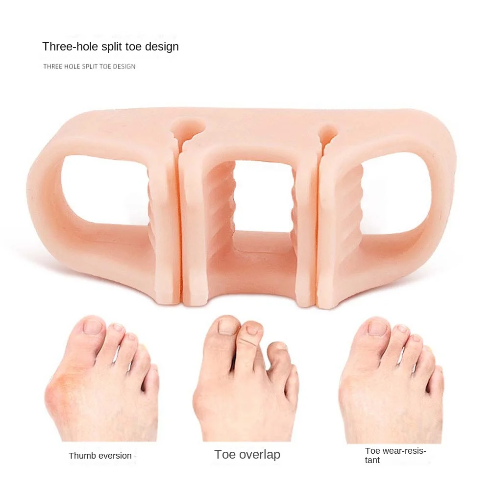 Valgus Corrector Three Hole Toe Separators Toe Separator Straightener Bunion Corrector Spacer Slippers Foot Divider