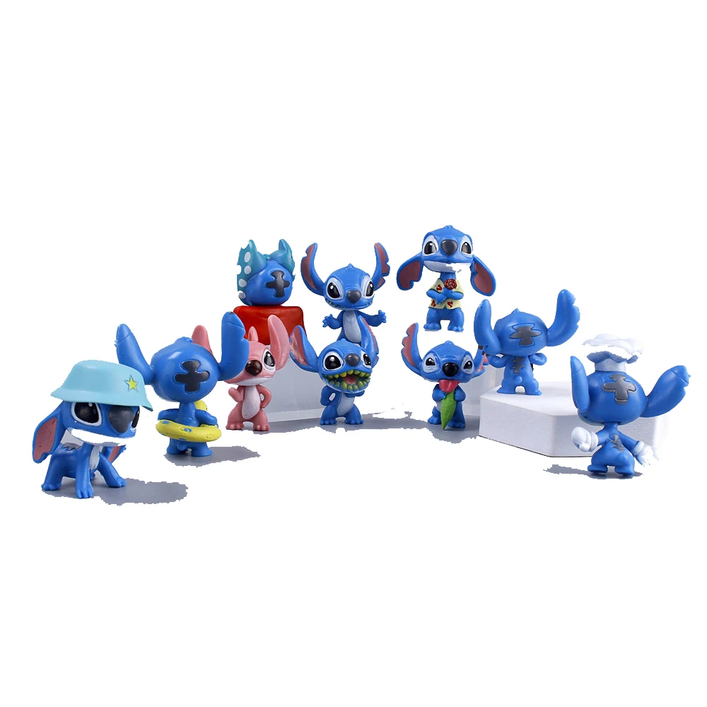 Lilo & Stitch Stitch Handmade Blind Box 10 Piece Set Children's Favorite Cartoon Anime Doll Car Ornament Cake Decoration Gift