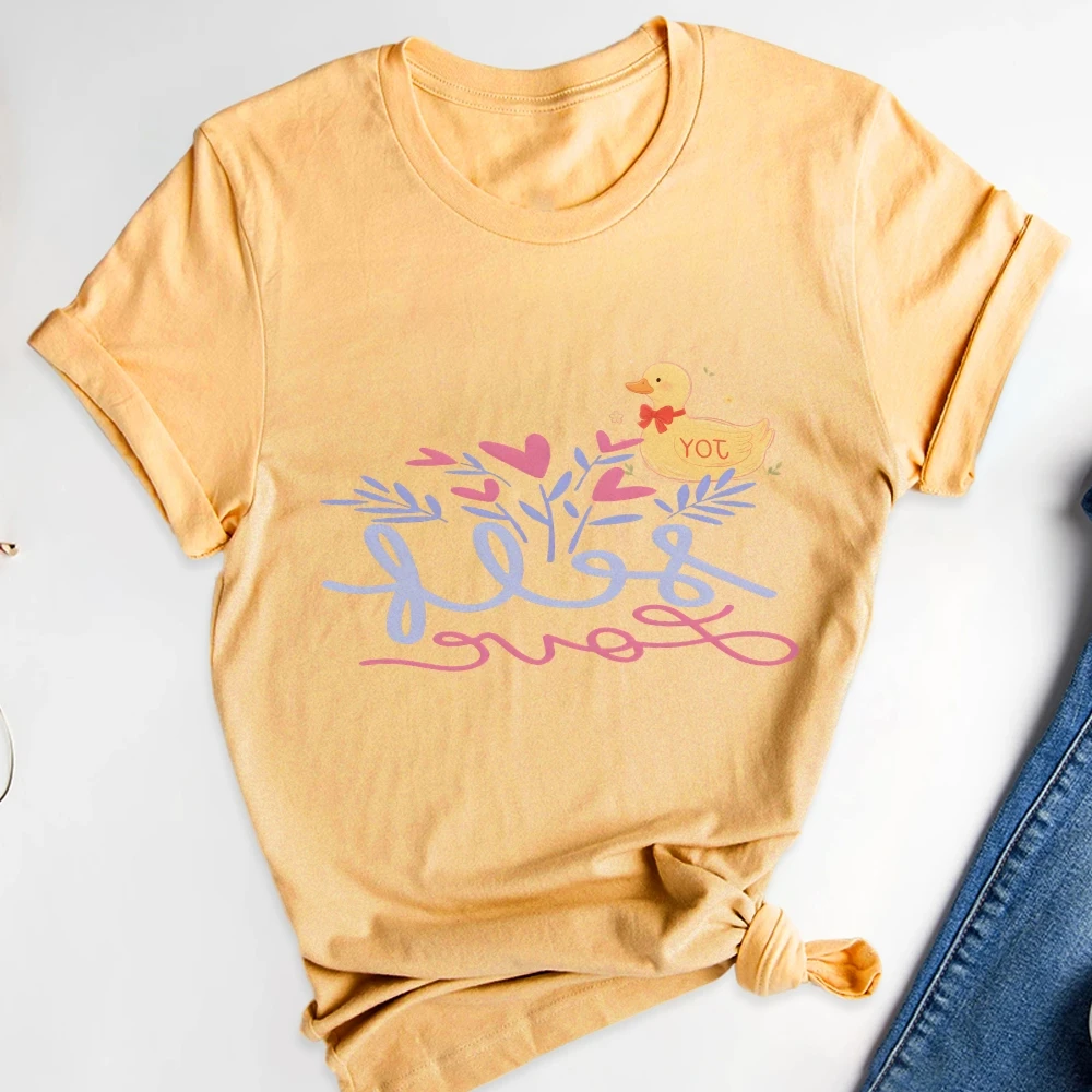 

Casual Short Sleeve T-Shirt Graphic Tees Elastic Half Sleeves Trendy Prints Round Neck Short Sleeve Cotton T-Shirt for Women