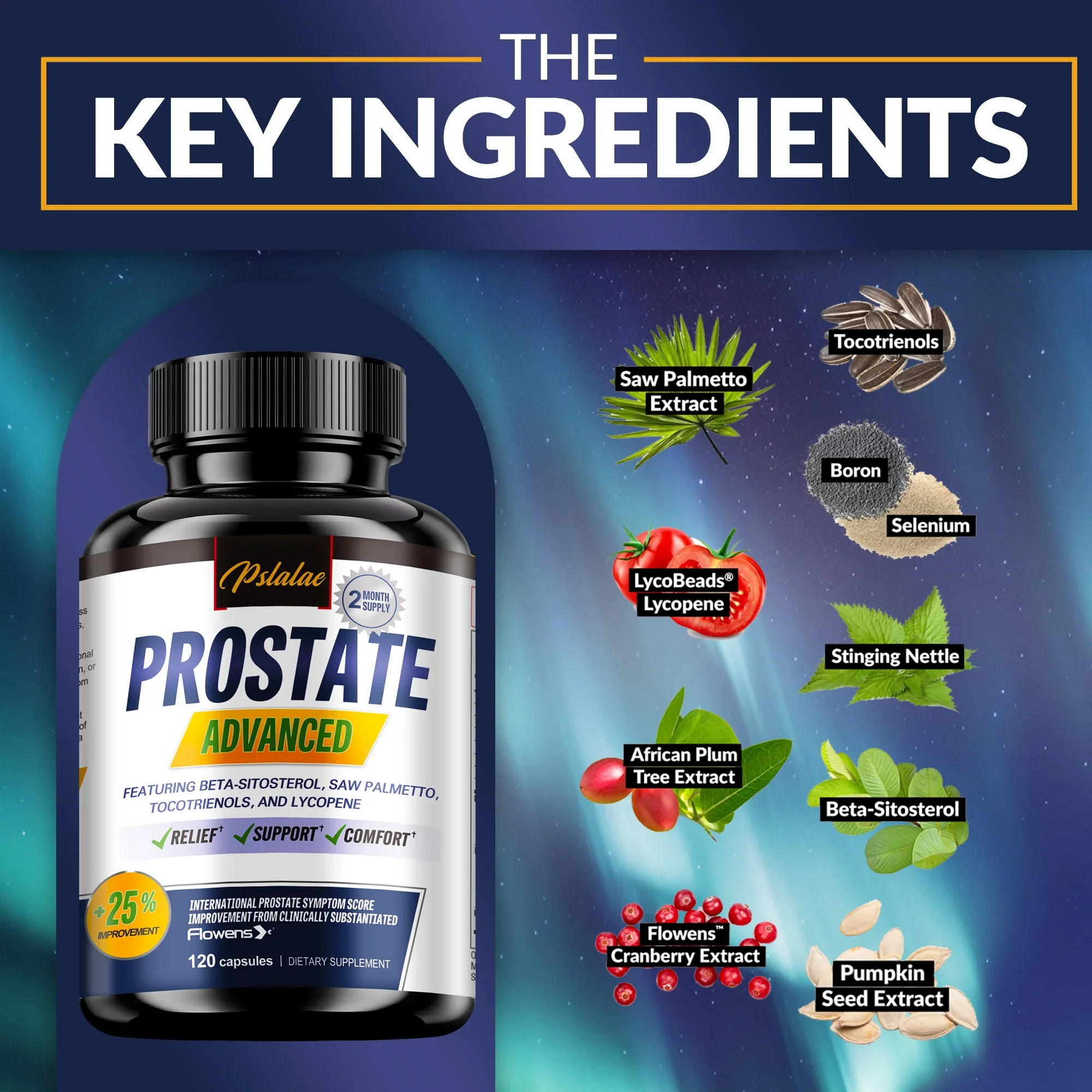 Salute della prostata maschile: con Saw Palmetto, migliora le prestazioni, allevia i problemi della vescica e della minzione, riduce i viaggi in toilette