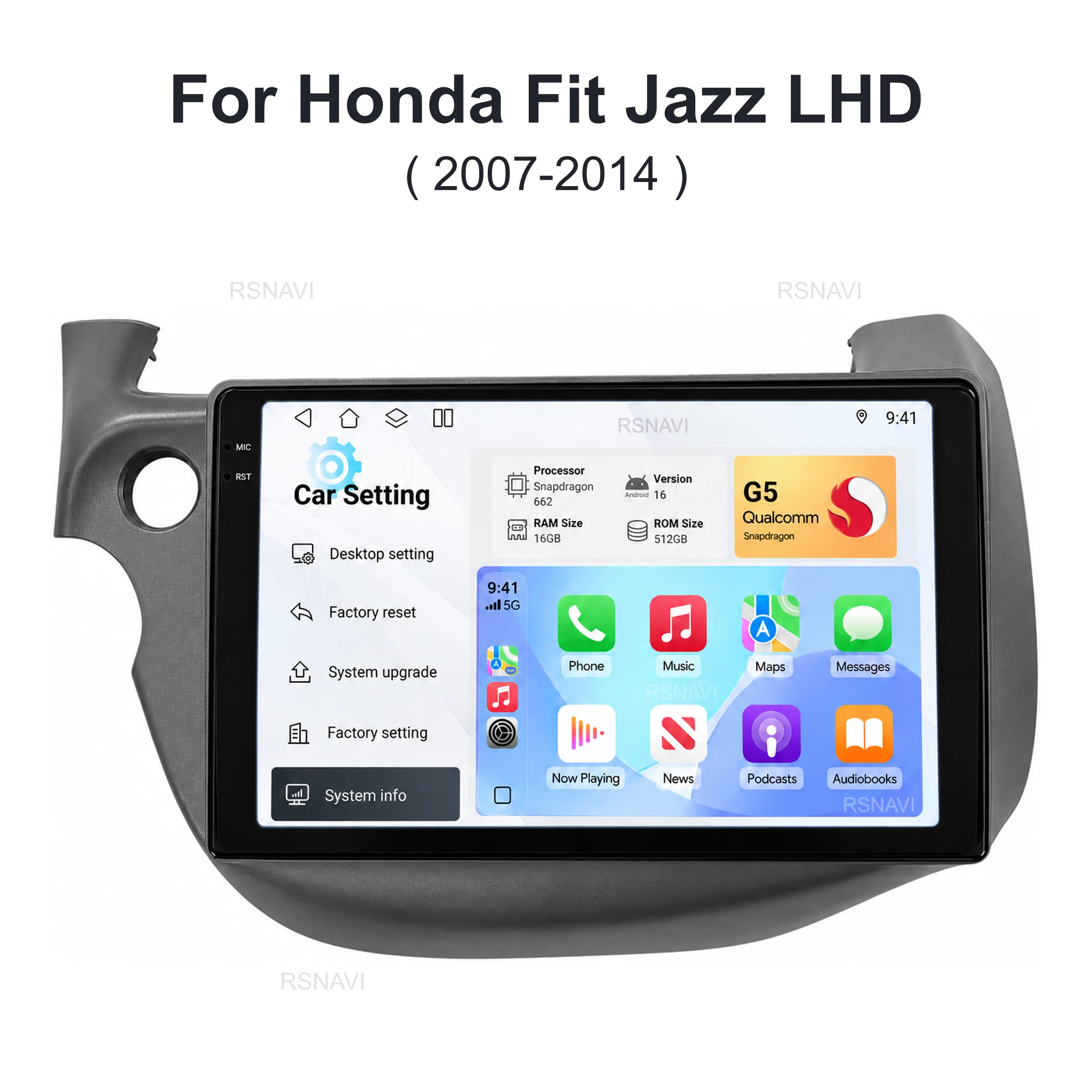 Qualcomm Android15 Car Stereo Radio Multimedia Wireless Carplay Android Auto For HONDA FIT JAZZ 2008 2009 - 2013 WIFI+4G BT DSP