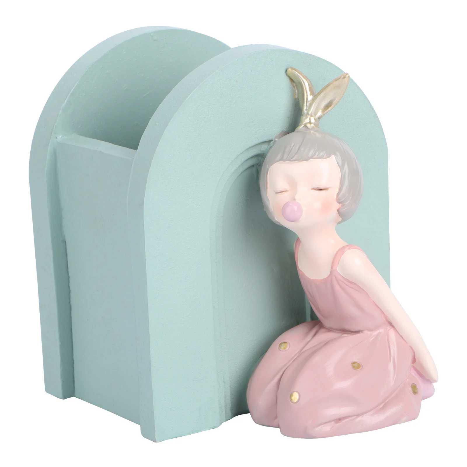 

1Pcs Makeup Brush Storage Box Resin Brush Pen Holder for Desk Organizer Pencil Holder Gift Desktop Adornment Pen Container