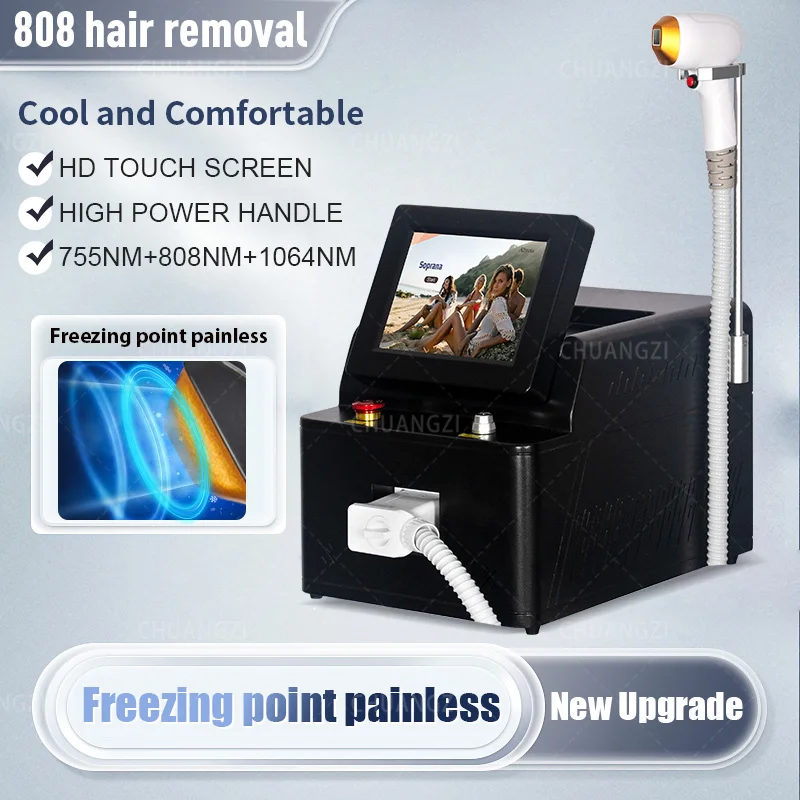 

Newest 800w 1200w 2000W 3 wavelength ice platinum 755nm 808nm 1064nm laser diode hair removal machine