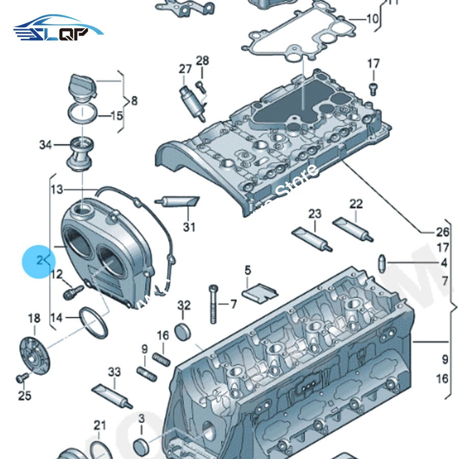 Muslimfor VW Golf 7 Passat Tiguan AUDI A4 A5 Q3 Q5 Q7 TT EA888 GEN3 coperchio della cassa di distribuzione del motore superiore con Set di