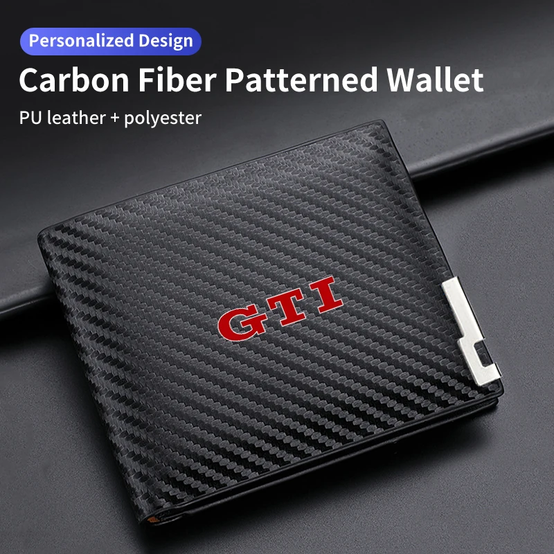 Carbon Fiber Men Wallet ID Credit Card Holder License Bag Gift Accessory For VW GTI Golf Jetta Passat Golf 5 7 Sagitar Magotan