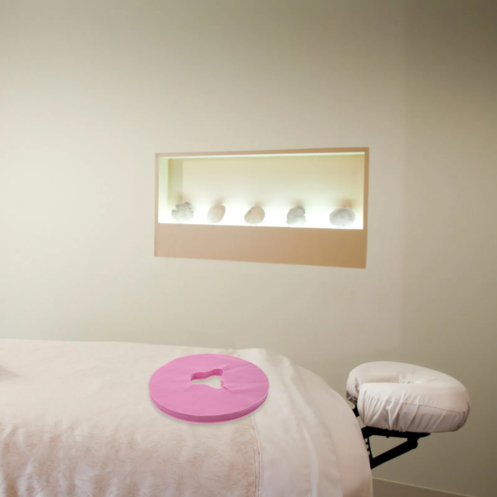 100Pcs Disposable Face Massage Pillow Covers Non-Woven Ergonomic Hole Design for Beauty Salon Home Use Safe Gentle Comfortable