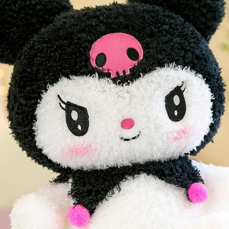 Kawaii Sanrio Kuromi pluszowa zabawka wypchane zwierzęta lalka-królik kreskówka śliczna poduszka poduszka wystrój pokoju Anime Peluche zabawka prezent