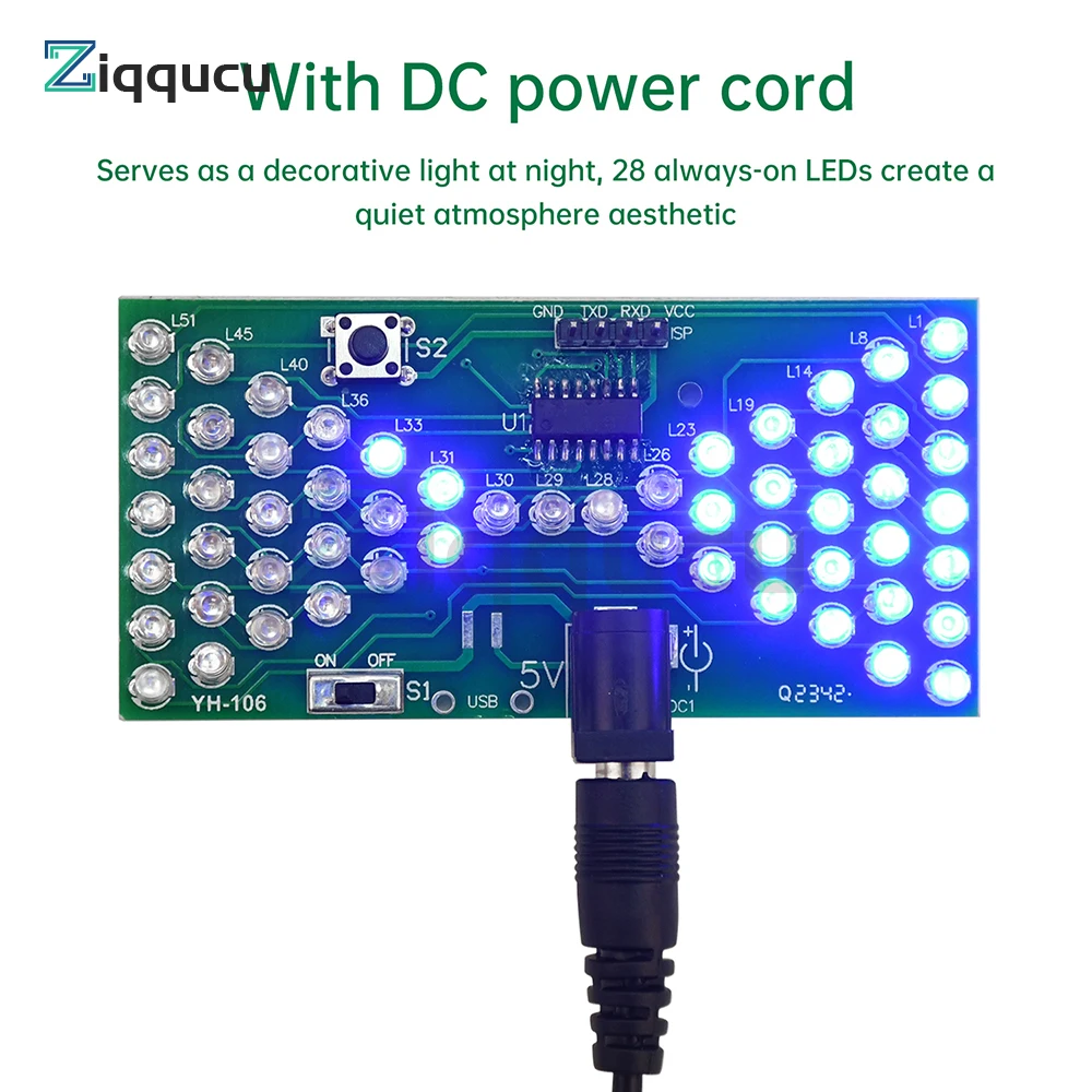 

DC 5V Electronic Hourglass DIY Kit with LED Lamps Double Layer PCB Board Funny DIY Soldering Assembly Loose Parts