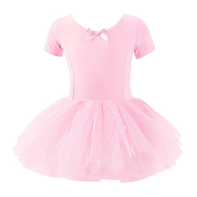 Vestido de princesa com tutu e lantejoulas nas costas, vestido de balé de bolinhas com manga comprida, fantasia coreana infantil de tule