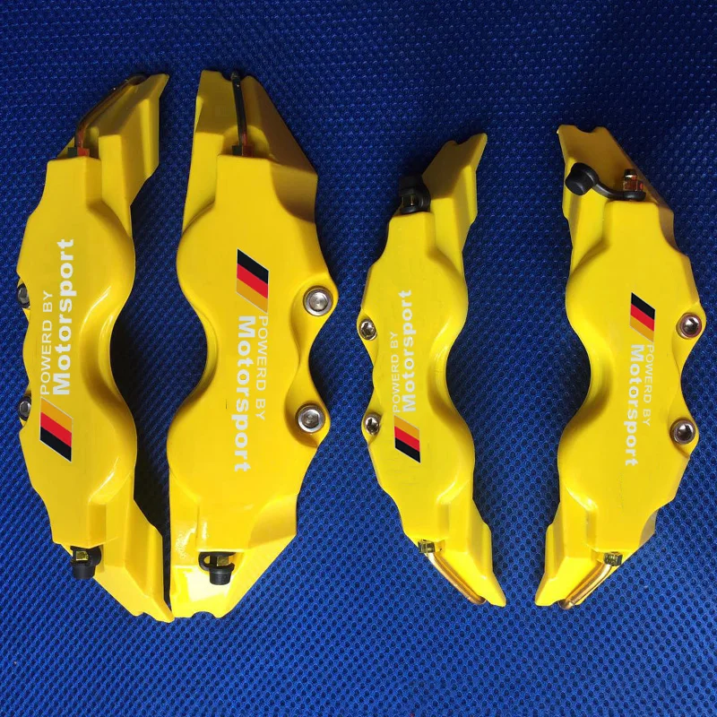 4 Or 2Pcs ABS Plastic Disc Brake Caliper Cover With Power Motor Sport Sticker Logo For Front Rear Car Styling
