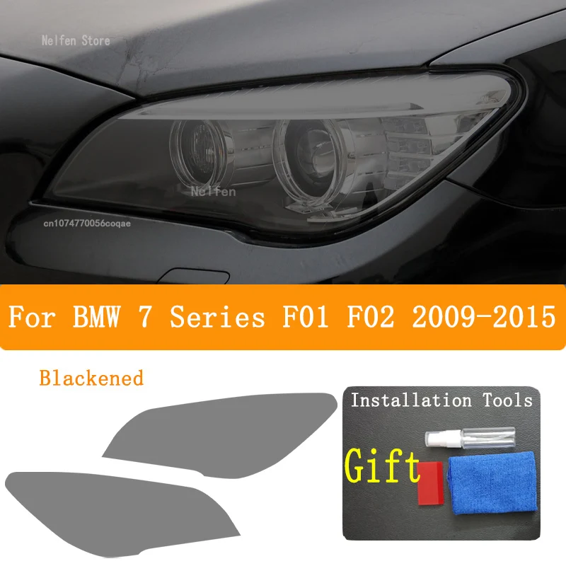 For BMW 7 Series F01 F02 2009-2015 Accessories Car Headlight Tint Black Protective Film Transparent TPU Sticker