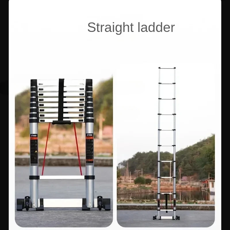 Escalera telescópica plegable para el hogar, escalera moderna de aleación de aluminio, ligera, de lujo, multifuncional, de ingeniería