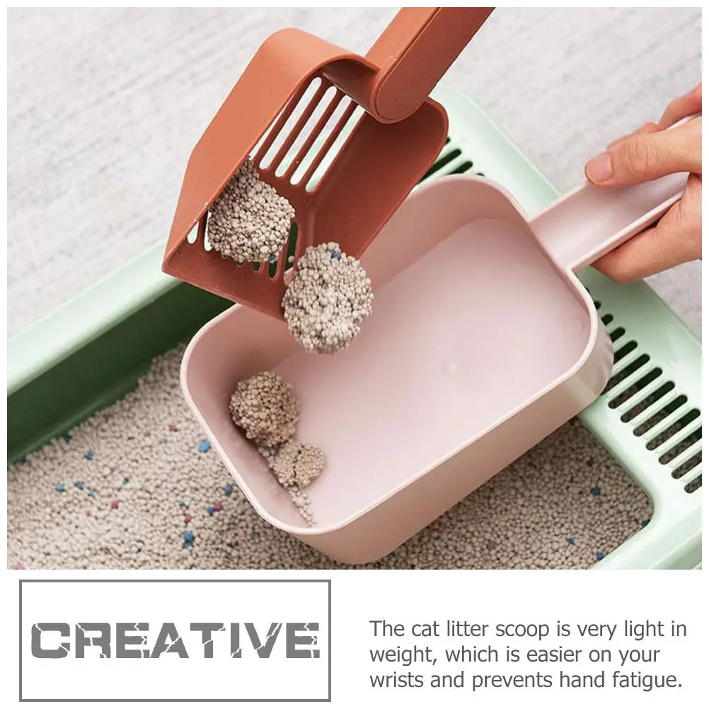 

Совок для кошачьего туалета из ПВХ, легкий, эргономичный дизайн, легко чистится, компактное хранение, держатель для совка, товары для животных, уборка наполнителя