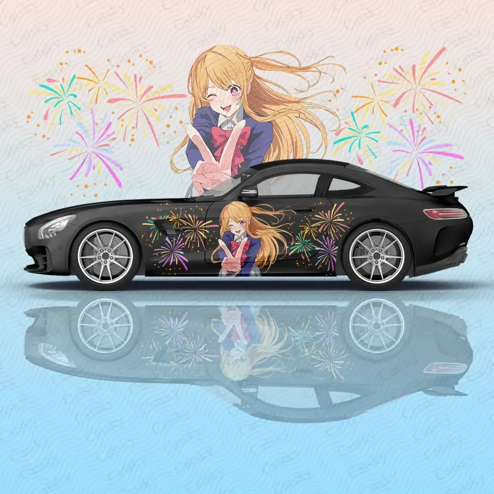 Hoshino Ruby Oshi no Ko Anime Car Body Sticker Anime Itasha Vinyl Car Side Decal Sticker Car Decor Sticker Cars Protective Film