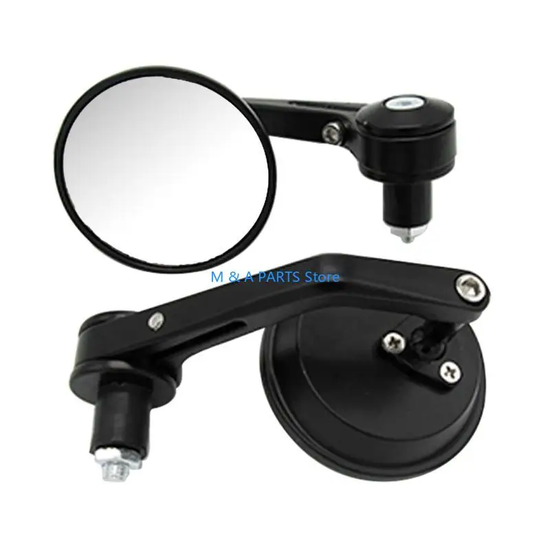 

U1JF 7/8" Round Universal Motorcycle Bar End Mirrors Bike Motorbike Rearview Mirrors