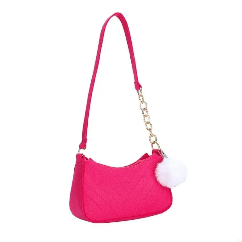 

Shoulder Bags for Women Girls Vintage Handbag Felt Armpit Bag with 547A