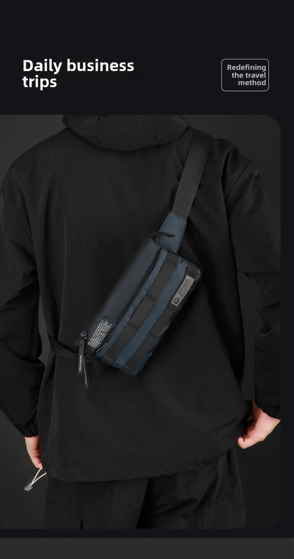 Hochwertige Vintage-Style Herren-Hüfttasche Multifunktionale Kleine Gürteltasche Einfaches Design Schultertasche für Outdoor-Aktivitäten – Detail 5
