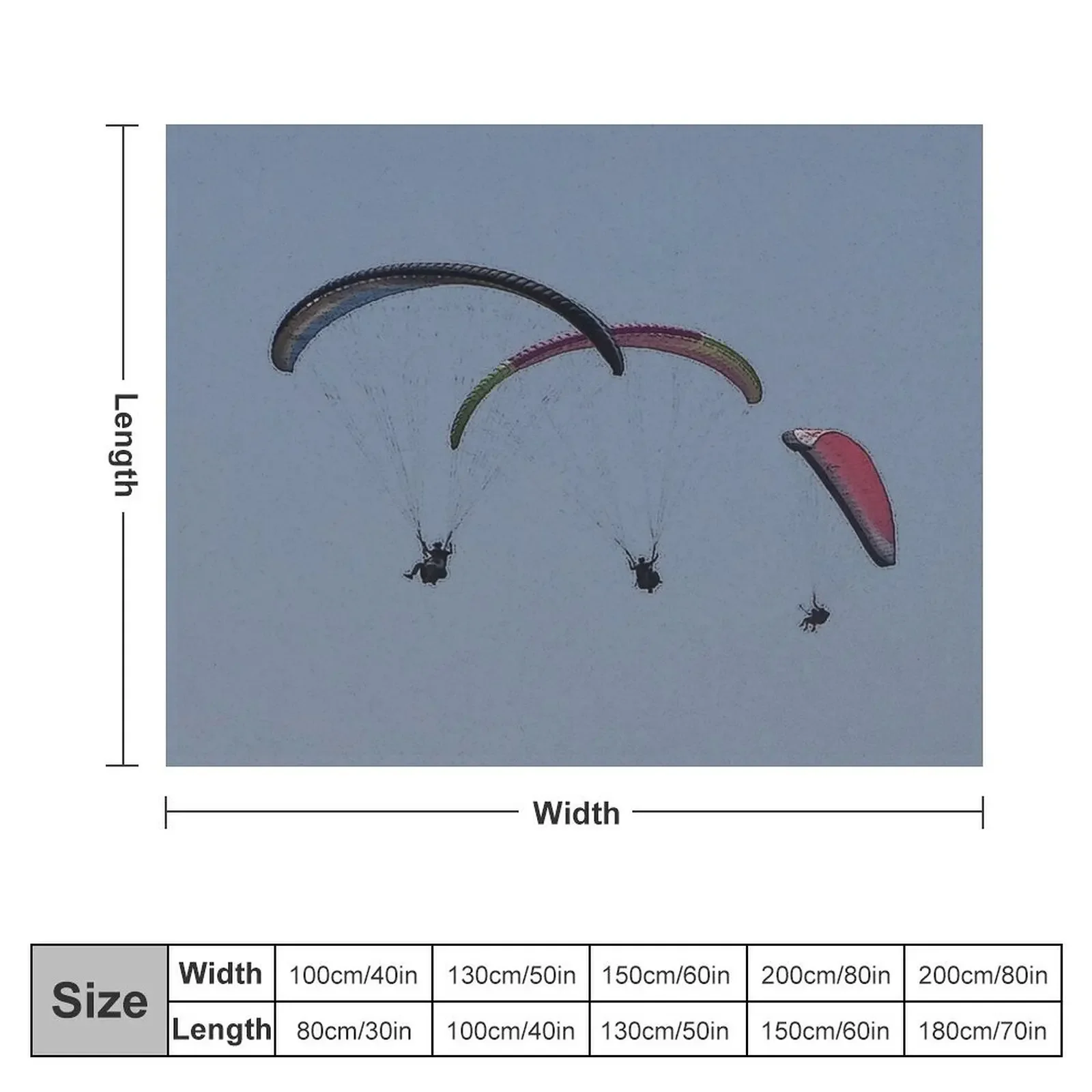 Paragliders Throw Blanket Flannel Fabric Soft Plaid Blankets