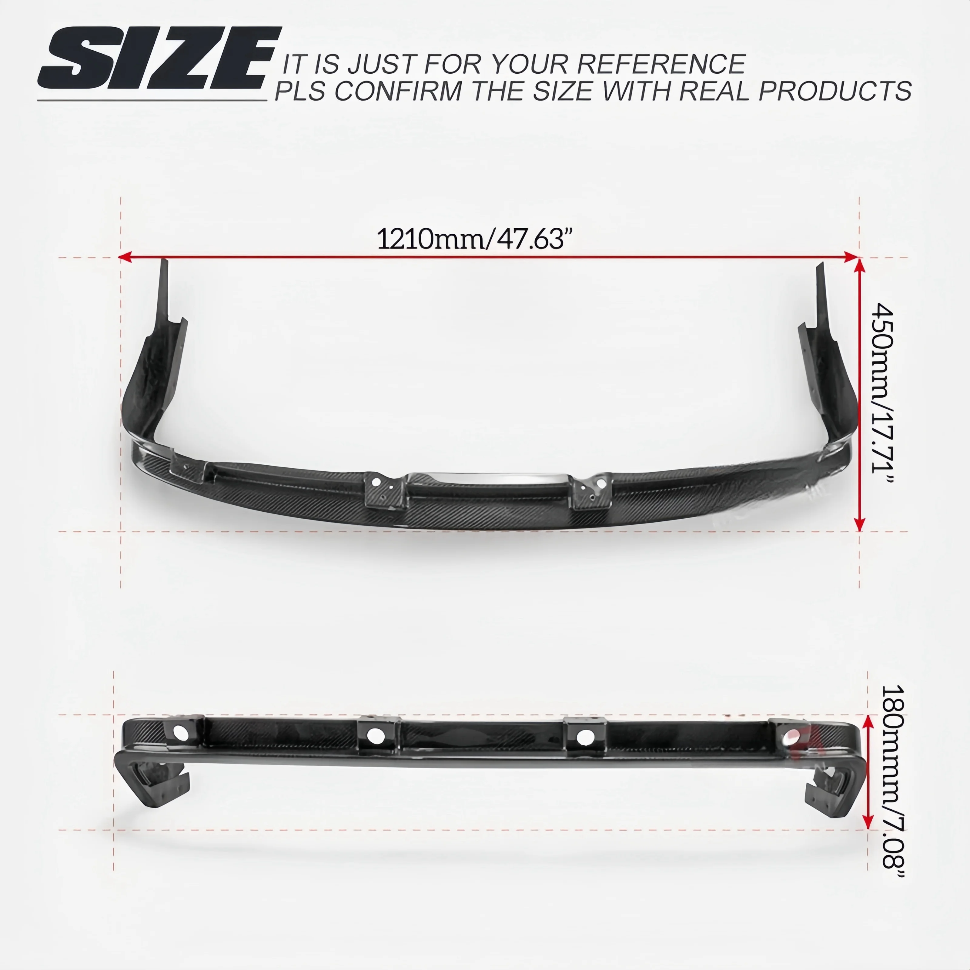 Applicable to Lotus Evora GT430 Carbon Fiber Mod Rear Mid-lip radar Spoiler on the Rear Bumper