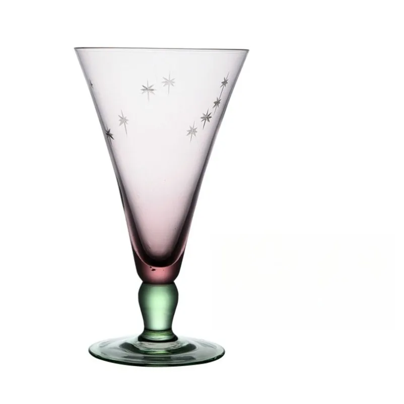 Wine glass, hand-carved stars, medieval goblet, cute appearance