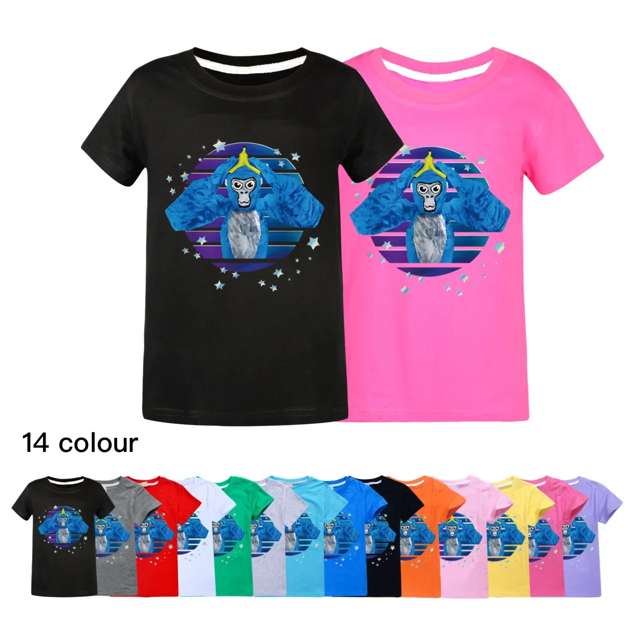 

Summer Kids Top Short Sleeve T-shirt Cotton Gorilla Tag Tshirts Girls Clothes For Boys Tee costumes kawaii christmas shirt3300