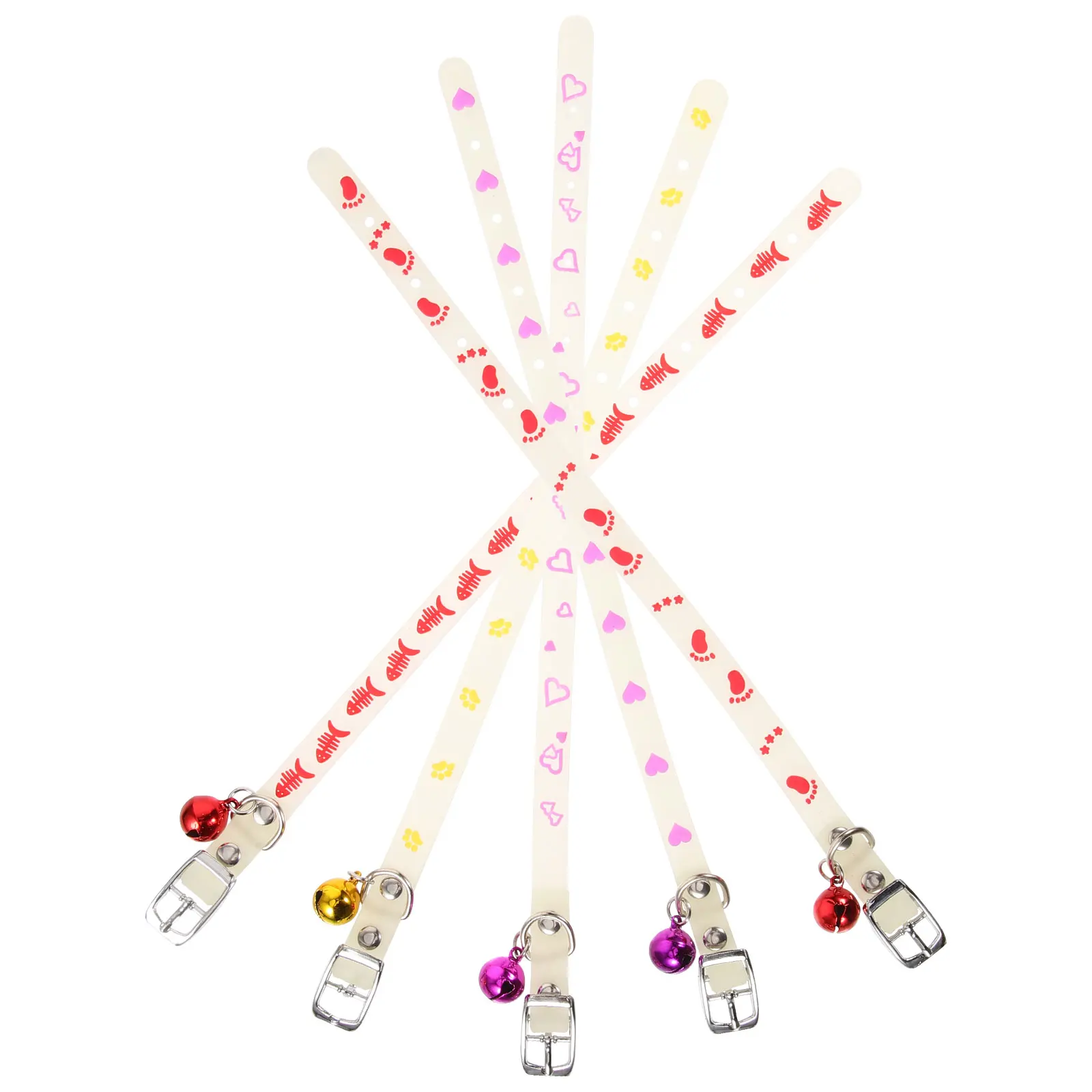 5 Pcs Pet Collar Glow in Dark Adjustable Anti lost Dog Cat Collars Night Silica Gel Kitten Puppy Decorative