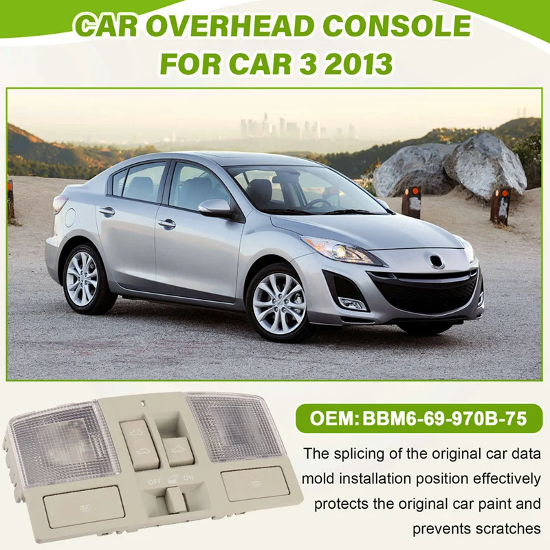 

Car Overhead Console Assembly Roof Reading Lights With Sunroof Switch BBM6-69-970B-75 For Mazda 3 2010-2013